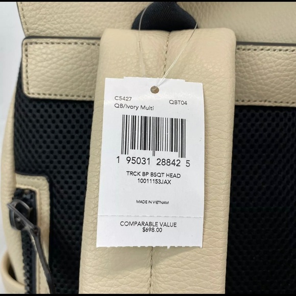 Coach X Jean-Michel Basquiat MEN'S Track Backpack Leather Ivory Multi NWT - Picture 4 of 9